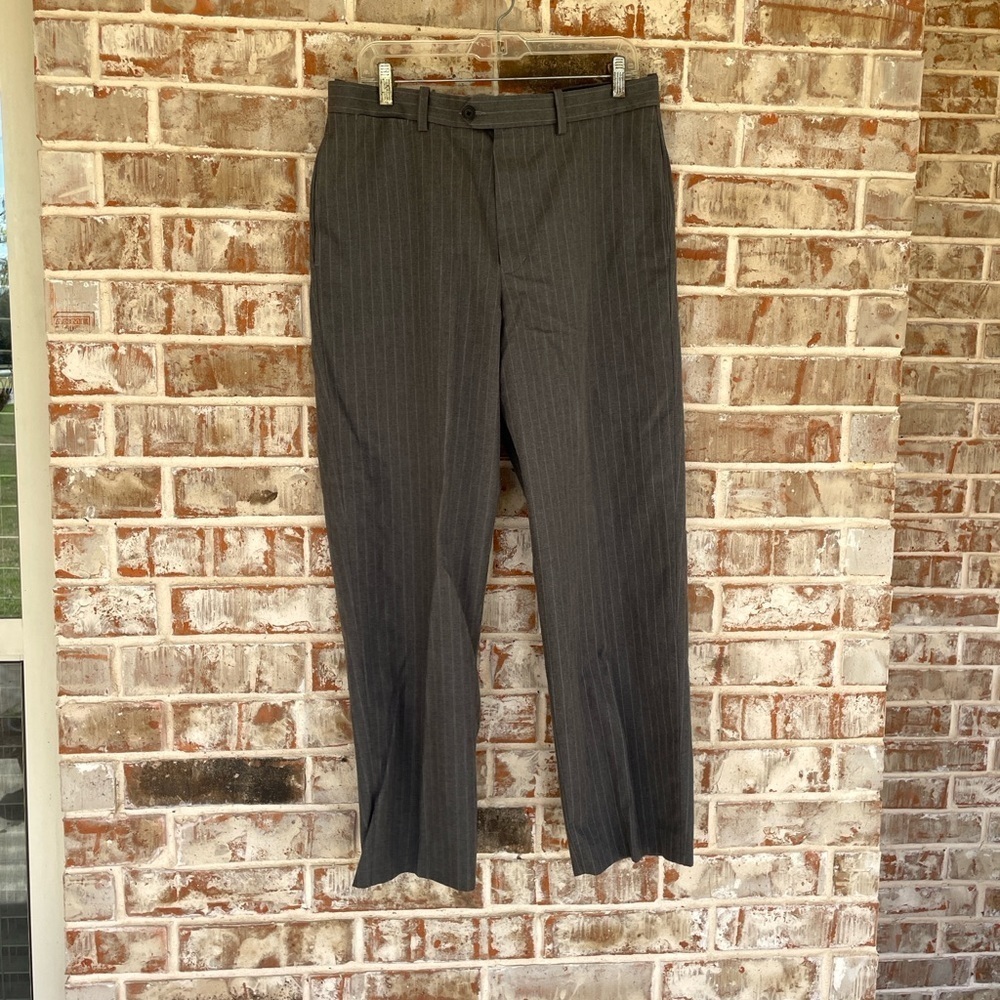 John‎ W. Nordstrom Gray Striped Smartcare Men’s Slacks
